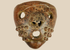 Pre-Columbian terracotta mask with perforated eyes and nodular cheek decoration