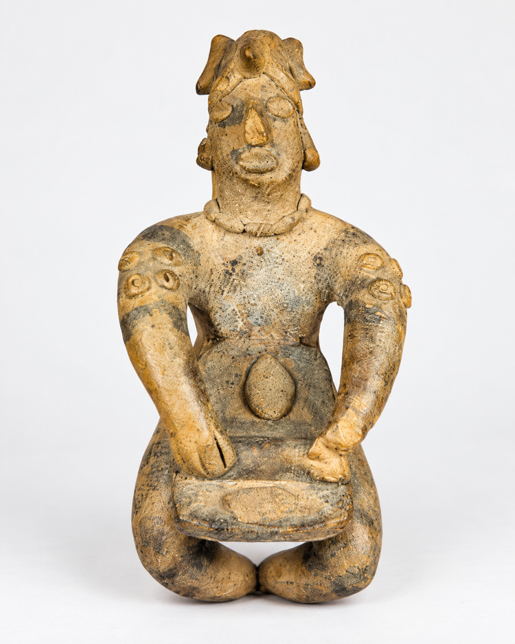 Ancient West Mexican Terracotta Musician Figure | Pre-Columbian Shaft Tomb Sculpture | Circa 300 BCE – 300 CE
