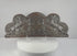 Rotating view of an antique hand-carved oak Bentinck heraldic pediment featuring a cross moline, paired lions, and the motto Craignez Honte