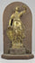 360-degree rotating view of an attributed 17th-century Italian gilt-bronze sculpture depicting Minerva, the Roman goddess of wisdom and warfare. The video highlights her classical helmet, raised arm, ornate clothing, flowing drapery, detailed gilding, and antique fabric-covered wooden display mount.