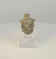 15th–18th century Southeast Asian crowned bronze Buddha head with serene expression, engraved