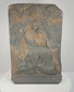 Antique Baroque Virgin and Child devotional relief shown in detail, highlighting the crowned Mary, Christ Child, angels, polychrome carving, gilding traces, distressed surface and aged wooden reverse.