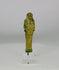 360-degree view of an ancient Egyptian ushabti figurine, showing green glazed faience surface, mummiform form, and hieroglyphic details from all angles.