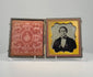 360-degree rotating view of an original mid-19th-century American cased photographic portrait attributed to Dr. Paul Sears, circa 1855–1865 CE. Features an ornate embossed Victorian case, decorative gilt-metal mat, reddish-orange velvet lining, and handwritten identification label on the reverse. Displays the aged photographic image of a formally dressed gentleman, with visible surface deterioration and original patina. Formerly part of the Joseph W. Haley estate in Massachusetts and associated with the his