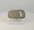 360-degree rotating view of a Pre-Columbian Andean ground stone axe from Ecuador or Peru, circa 200–800 AD, showing its profile, beveled cutting edge, surface wear, and archaeological markings.