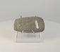 360-degree rotating view of a Pre-Columbian Andean ground stone axe from Ecuador or Peru, circa 200–800 AD, showing its profile, beveled cutting edge, surface wear, and archaeological markings.