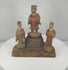 Video showing multiple views and painted details of a Late Qing Dynasty Chinese wooden shrine group with a central official and two attendants