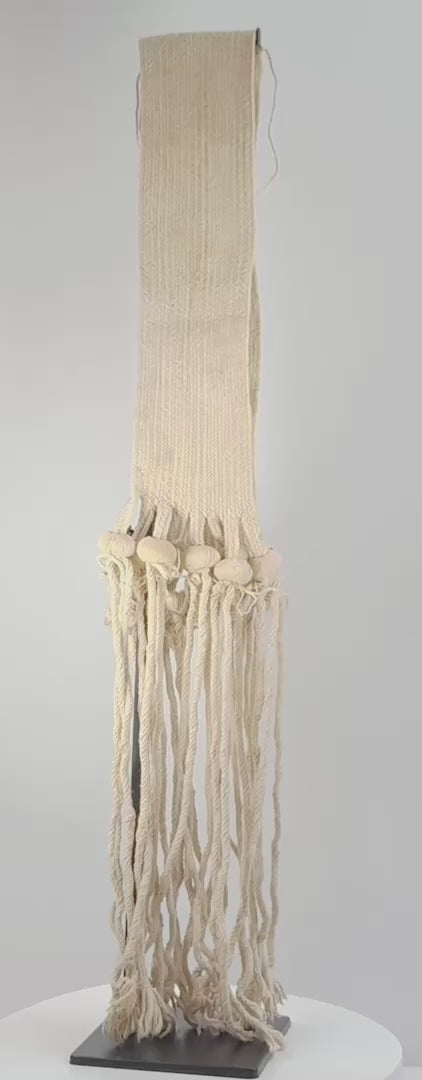 Video showing multiple views and woven details of an early to mid-20th-century Hopi-attributed child’s ceremonial rain sash