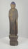 360-degree video of an antique Japanese carved wood Amida Nyorai Buddha showing the raigō-in gesture, gilding, blue-painted hair, lotus pedestal, inscription, and aged surface