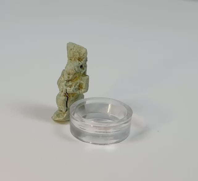 360-degree view of an ancient Egyptian faience amulet depicting the protective dwarf god Bes from the Late Period to Ptolemaic era.