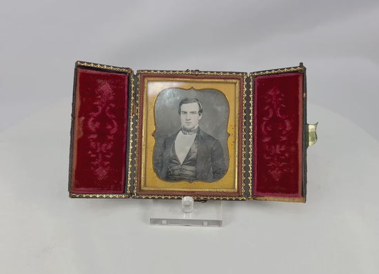360-degree rotating view of a mid 19th century Victorian cased portrait photograph