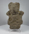 Ancient Pre-Columbian Veracruz terracotta effigy dating to circa 300 BCE–600 CE, featuring two stacked human figures, an elaborate headdress, beaded necklace, detailed facial features, traditional ceremonial adornments, natural earthen patina, and stabilized surface cracks.
