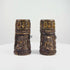 Video of pair of Tibetan Buddhist prayer wheels carved from human femur bone with Buddha relief figures and Sanskrit inscriptions