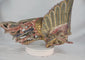 Video showing a mid-19th-century Chinese phoenix architectural carving in hand-carved camphor wood, with raised wings, detailed plumage, polychrome red, green, and blue pigments, gilded highlights, and natural age-related patina.