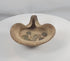 360-degree view of an ancient Carthaginian terracotta saucer-shaped oil lamp with associated bronze coins from Carthage, dating circa 5th Century BCE–1st Century AD, showing archaeological surfaces, folded rim construction, and authentic age-related patina.