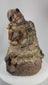 360-degree view of a Chinese glazed terracotta figure depicting the eccentric Buddhist monk Jigong with vine leaves, gourds, and earthy green and amber glazes.