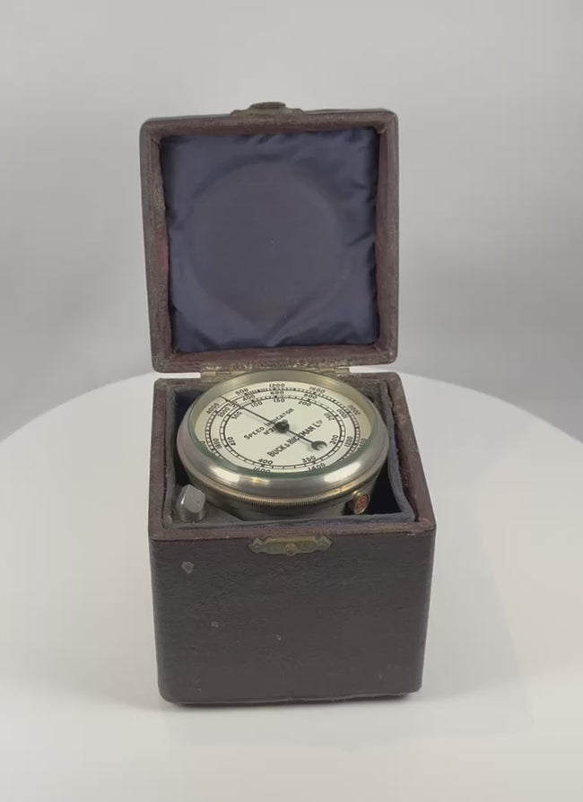 Buck &amp; Hickman Speed Indicator No. 26395 with mechanical tachometer dial, contact adaptors and fitted carrying case