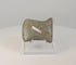 360-degree rotating view of a Pre-Columbian Andean notched stone axe from Ecuador or Peru, circa 500–1500 CE, showing its hafting notches, beveled edge, and aged surface.