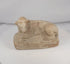 Rotating view of an ancient Egyptian terracotta reclining lion from Alexandria, dating to the Ptolemaic Period, circa 3rd–2nd century BCE