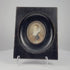 Video showcasing an antique Continental European miniature portrait of a young woman dating to circa 1860–1890, highlighting her jeweled blue bodice, amber sleeves, delicate lace ruff, fine watercolor and gouache detailing, ebonized wooden frame, brass bezel, and historic reverse label.