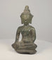 360-degree video of an antique Lan Na bronze Shakyamuni Buddha showing the earth-touching gesture, aged patina, sculpted hair, base, and open underside