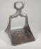 Rotating 360-degree video of a 17th-century Ottoman forged steel stirrup, showing its triangular frame, pierced floral footplate, broad saddle loop, silver damascening traces, and aged patina.