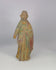 360-degree video of a 17th–18th century Spanish Colonial hand-carved wooden saint statue, highlighting worn polychrome paint, surface patina, and historic craftsmanship