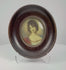 Video showcasing an antique French miniature portrait of Madame Juliette Récamier, dating to circa 1890–1910, highlighting the delicate watercolor and gouache painting, Empire-style gown, convex glass, brass oval bezel, ebonized wooden frame, and historic identification label.
