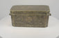 Rotating 360-degree video of an antique Philippine betel nut box, circa 1780–1820, showing its brass-inlaid exterior, engraved floral decoration, side rings, and fitted interior compartments.