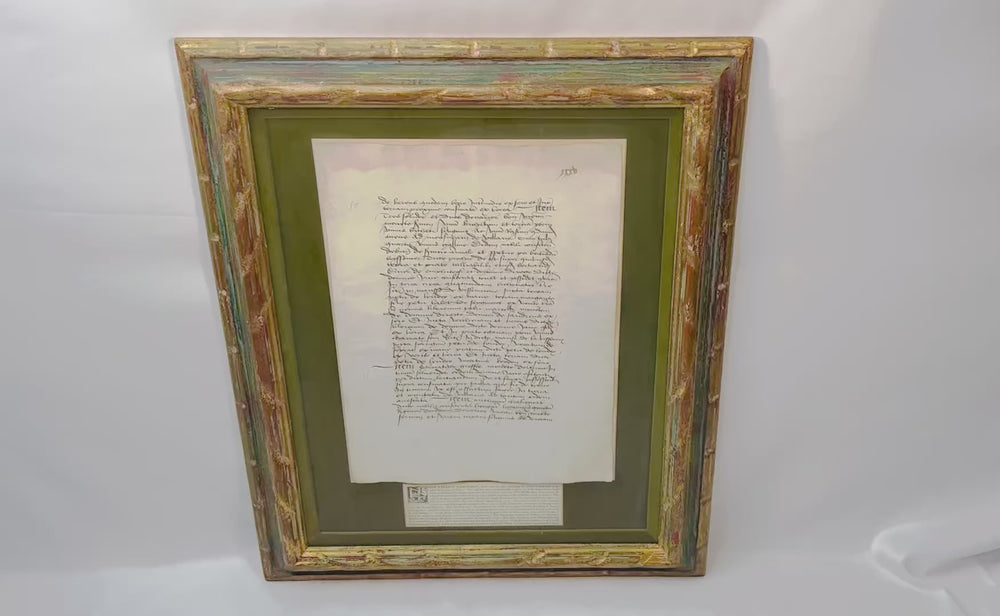Medieval Burgundian rent roll from France, 1459–1462 CE, written in Latin using Carolingian minuscule script. Records feudal land rent, including monetary payments and agricultural obligations, between the Villers family and noble tenant Bertrand Boyssemer. Professionally framed with English translation, reflecting medieval estate management and legal practices.