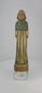 360° view of antique European hand-carved wooden folk art figurine with traces of original pigment, 18th–19th century devotional sculpture.