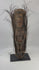 360-degree view of a Sepik River Papua New Guinea ancestor figure showing carved wooden form, shell eye inlay, feather adornments, ritual pigments, and aged ceremonial patina