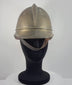 Rotating video of antique Bavarian German brass firefighter helmet with leather liner and chinstrap, circa 1908–1934