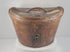 360-degree rotating view of an antique British Scott & Co. black silk top hat and original fitted brown leather travelling case, circa 1930s–1940s. Features original Cunard White Star RMS Queen Mary passenger luggage label identifying Mr. James Hargreaves, historic LNER King's Cross railway label, aged leather construction, and period metal fittings.