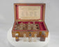 360-degree rotating video of a late 19th-century Boericke & Tafel homeopathic medicine chest with glass bottles