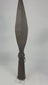 360° video of a Qing Dynasty Eight Banner spearhead, iron blade with natural wood shaft rotating on display