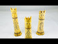 360-degree view of three Indonesian carved buffalo bone lime containers with scrimshaw decoration, early 20th century