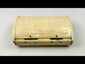 Antique Napoleonic Wars snuff box, hand-carved bone with Masonic symbols including Square and Compasses, All-Seeing Eye, Sun and Moon, crafted by French POWs in Britain circa 1795–1815.