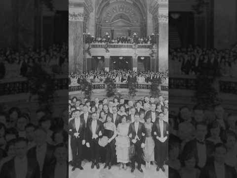 Video showing a 1924 Washington College Junior Prom dance card booklet with attached miniature pencil, featuring printed pages, cord binding, and interior sections used to record dance partners at a Class of 1925 formal event.