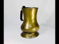 360° view of an English brass tankard from the George II period (1727–1760), showing its Baulster ale mug form and rich antique patina.