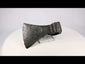 Hand-forged early modern European iron axe head with maker’s mark, showing authentic wear and patina, 17th–18th century tool