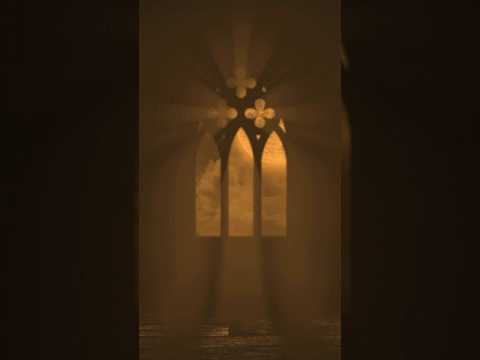 Dramatic short video titled “What Has This 500-Year-Old Window Seen?” featuring a glowing medieval stained glass window illuminated by golden light, symbolizing centuries of European craftsmanship and faith. #RelicAndRarity