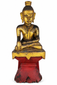Buda sedente birmano shan (tai yai) antiguo en Bhumisparsha Mudra | Finales del siglo XIX-principios del XX