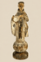 Figura de santo colonial español | Fraile de madera tallada con restos de policromía | Siglos XVII-XVIII