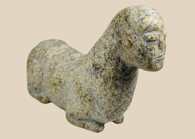 West African carved stone zoomorphic effigy sculpture with stylized form